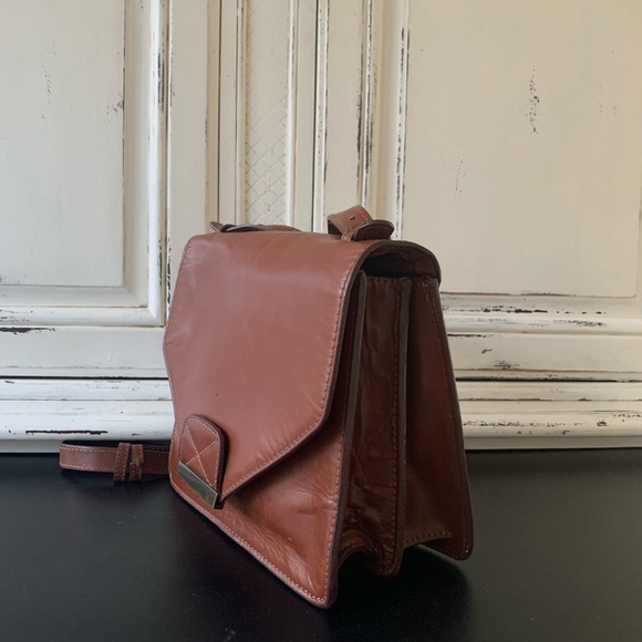 Zara Brown Leather Crossbody Bag Purse - Picture 3 of 7